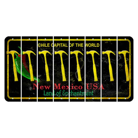 New Mexico Black Chile Cut License Plate Strips (Set of 8) Hammer