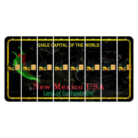 New Mexico Black Chile Cut License Plate Strips (Set of 8) Forklift