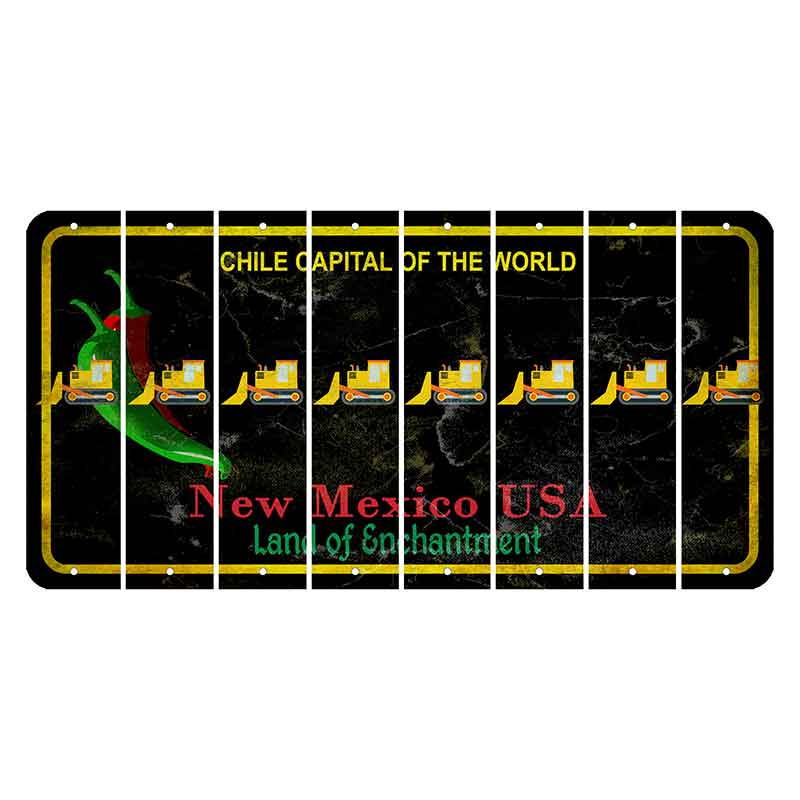 New Mexico Black Chile Cut License Plate Strips (Set of 8) Dozer