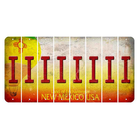 New Mexico Hot Air Balloon Cut License Plate Strips (Set of 8) I