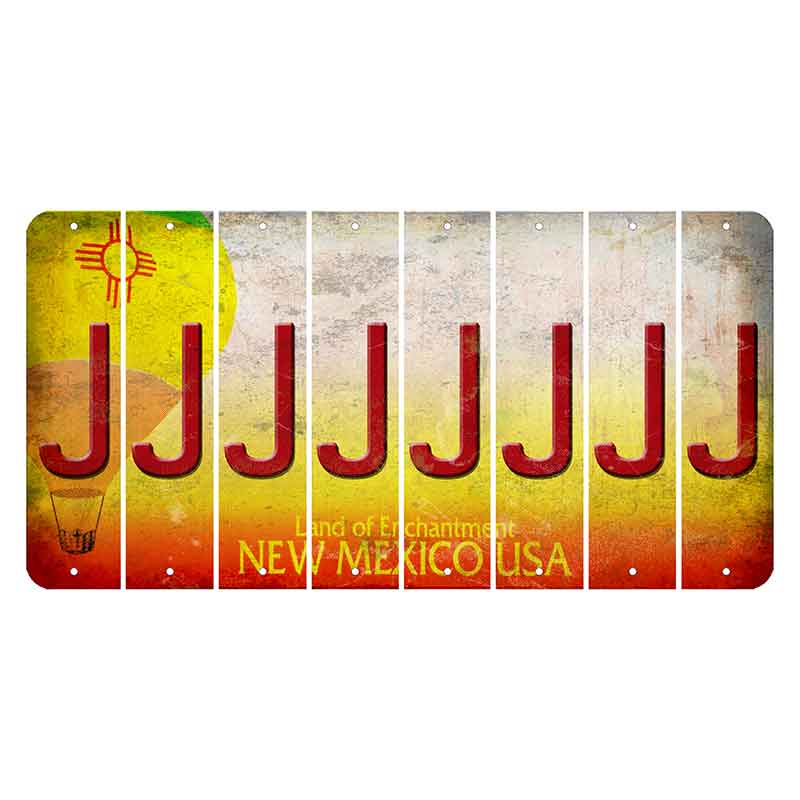 New Mexico Hot Air Balloon Cut License Plate Strips (Set of 8) J