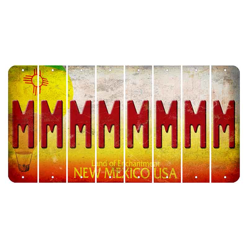 New Mexico Hot Air Balloon Cut License Plate Strips (Set of 8) M
