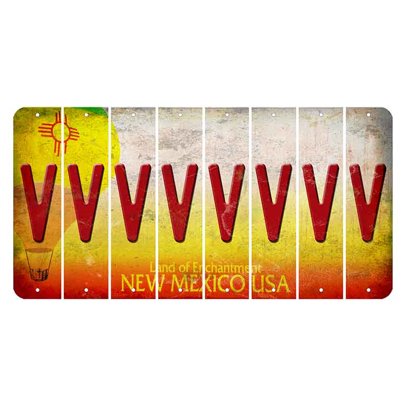 New Mexico Hot Air Balloon Cut License Plate Strips (Set of 8) V