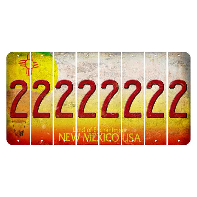 New Mexico Hot Air Balloon Cut License Plate Strips (Set of 8) 2