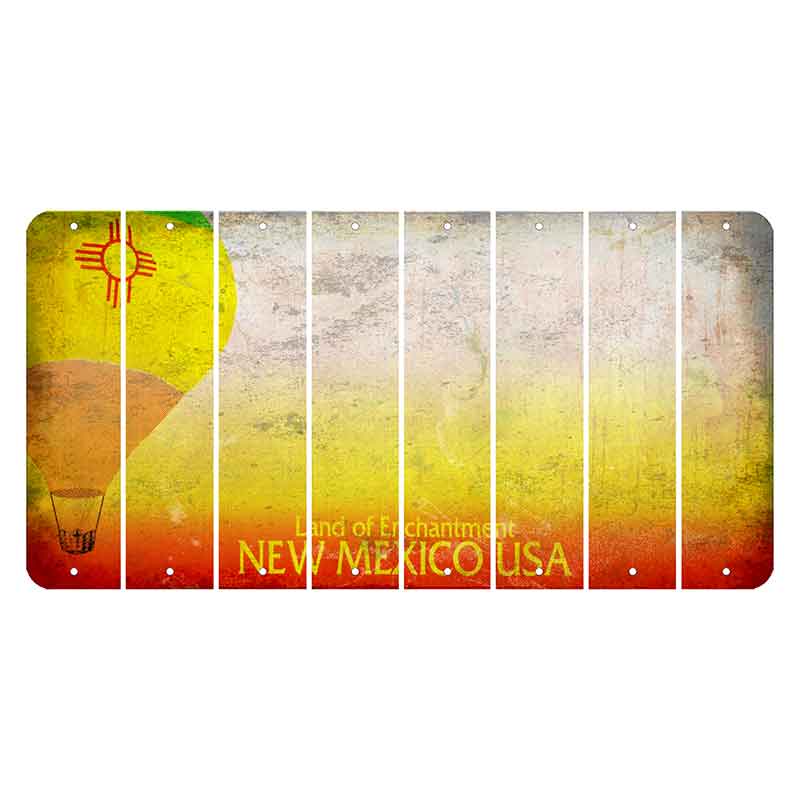 New Mexico Hot Air Balloon Cut License Plate Strips (Set of 8) Blank