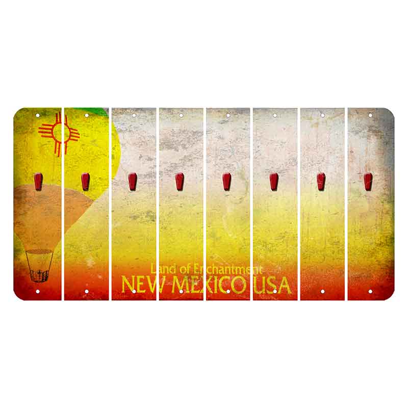 New Mexico Hot Air Balloon Cut License Plate Strips (Set of 8) Apostrophe