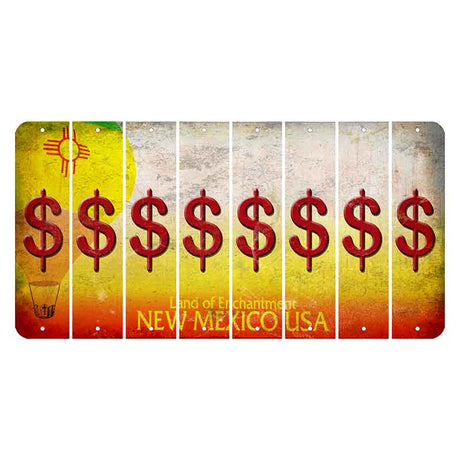 New Mexico Hot Air Balloon Cut License Plate Strips (Set of 8) Dollar Sign