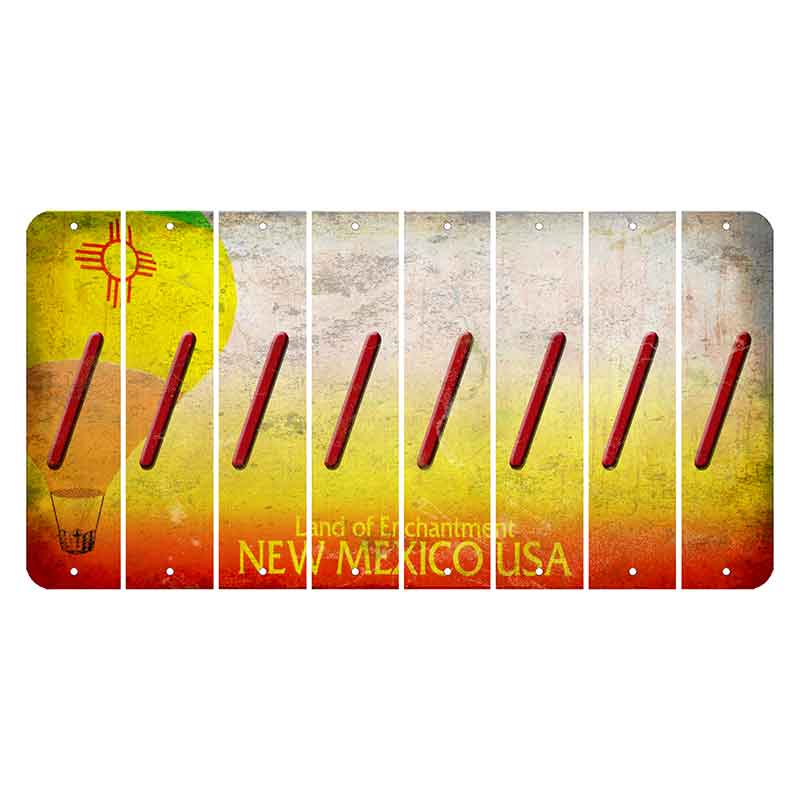 New Mexico Hot Air Balloon Cut License Plate Strips (Set of 8) Forward Slash