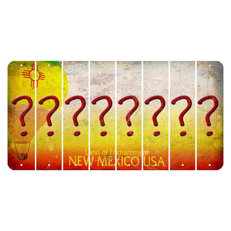 New Mexico Hot Air Balloon Cut License Plate Strips (Set of 8) Question Mark