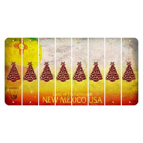 New Mexico Hot Air Balloon Cut License Plate Strips (Set of 8) Christmas Tree