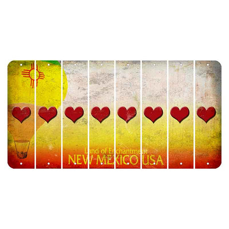 New Mexico Hot Air Balloon Cut License Plate Strips (Set of 8) Heart