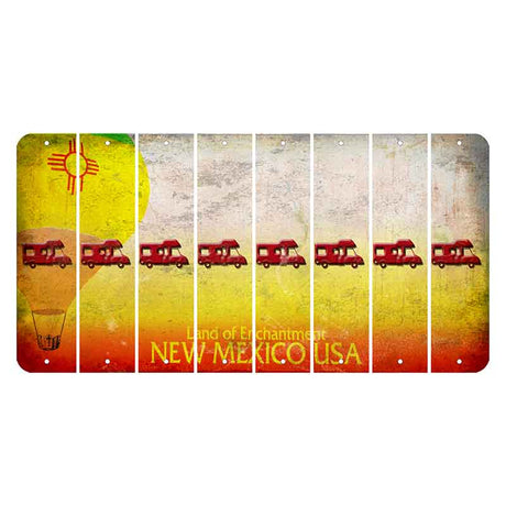 New Mexico Hot Air Balloon Cut License Plate Strips (Set of 8) Camper