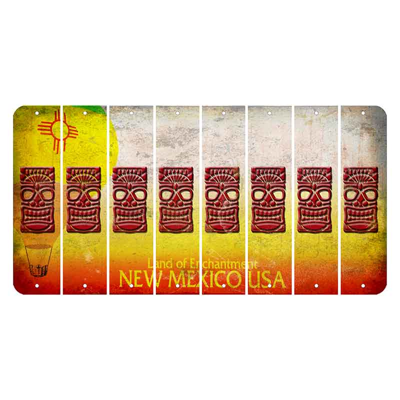 New Mexico Hot Air Balloon Cut License Plate Strips (Set of 8) Tiki