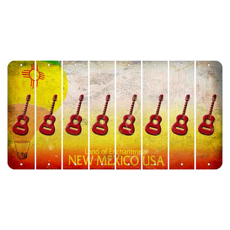 New Mexico Hot Air Balloon Cut License Plate Strips (Set of 8) Guitar