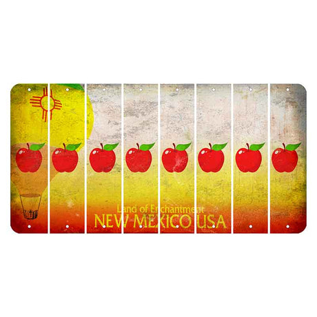 New Mexico Hot Air Balloon Cut License Plate Strips (Set of 8) Apple