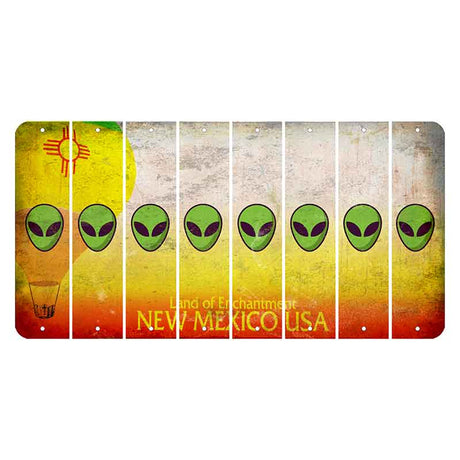 New Mexico Hot Air Balloon Cut License Plate Strips (Set of 8) Alien