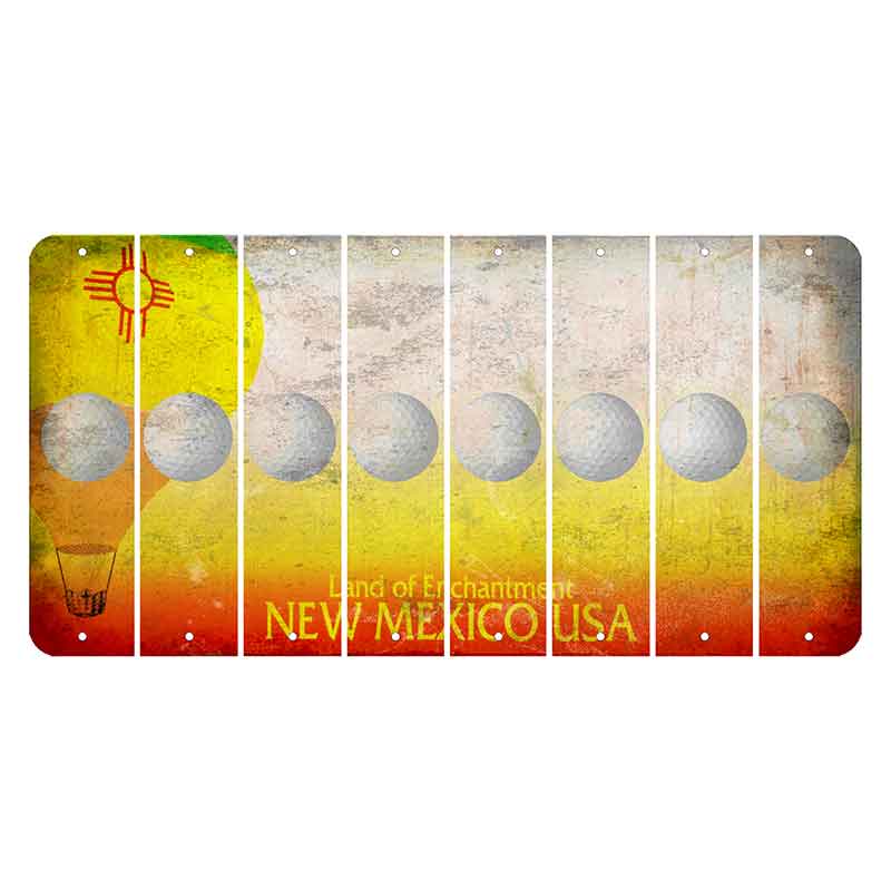 New Mexico Hot Air Balloon Cut License Plate Strips (Set of 8) Golfball