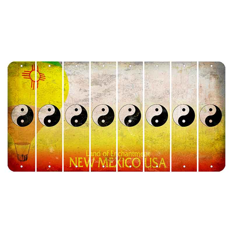 New Mexico Hot Air Balloon Cut License Plate Strips (Set of 8) Yin Yang