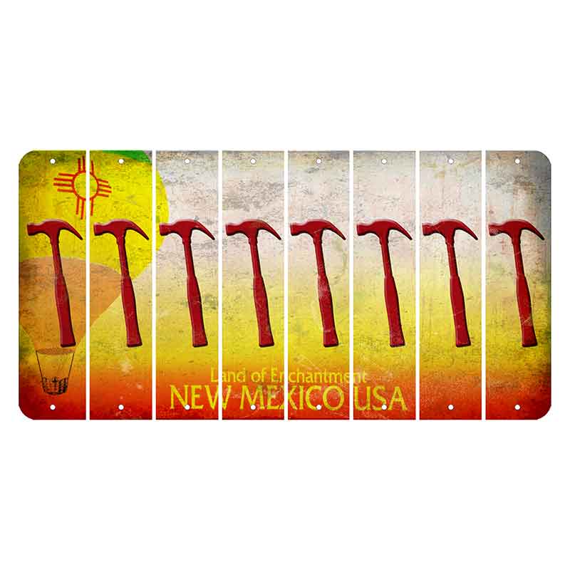 New Mexico Hot Air Balloon Cut License Plate Strips (Set of 8) Hammer