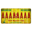 New Mexico USA Yellow Cut License Plate Strips (Set of 8) A