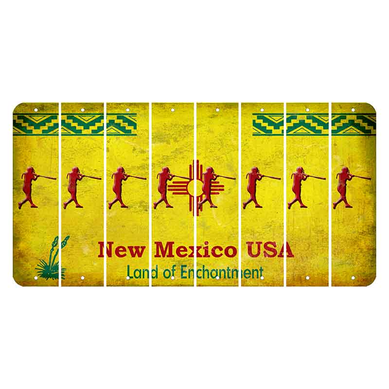 New Mexico USA Yellow Cut License Plate Strips (Set of 8) Softball Batter