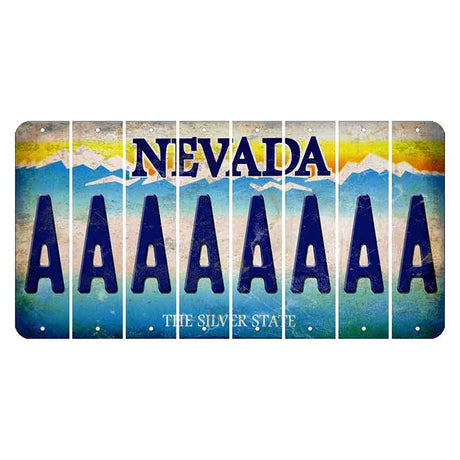 Nevada Silver State Cut License Plate Strips (Set of 8) A