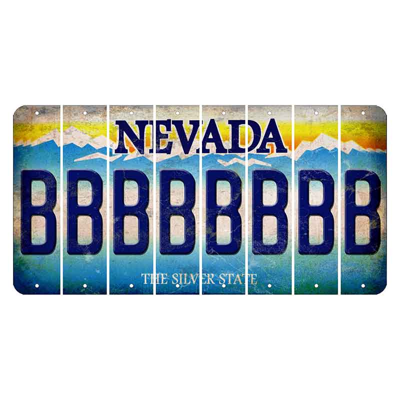 Nevada Silver State Cut License Plate Strips (Set of 8) B