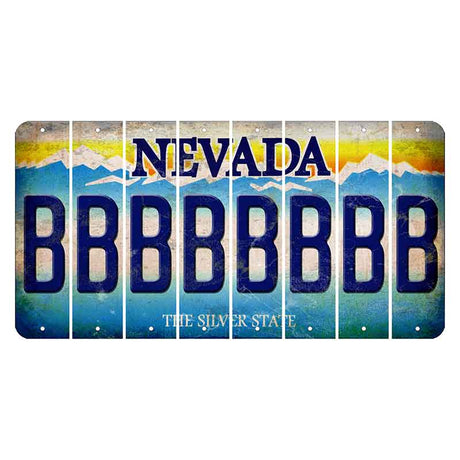 Nevada Silver State Cut License Plate Strips (Set of 8) B