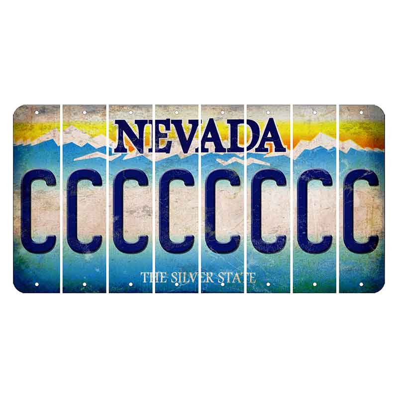 Nevada Silver State Cut License Plate Strips (Set of 8) C