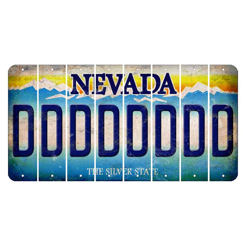 Nevada Silver State Cut License Plate Strips (Set of 8) D