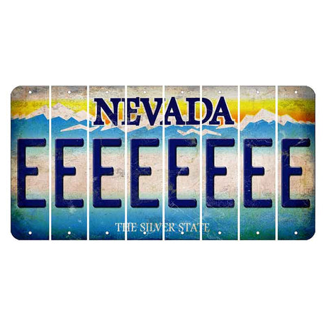 Nevada Silver State Cut License Plate Strips (Set of 8) E