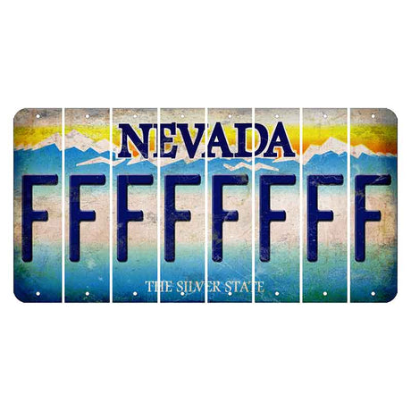 Nevada Silver State Cut License Plate Strips (Set of 8) F