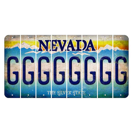 Nevada Silver State Cut License Plate Strips (Set of 8) G