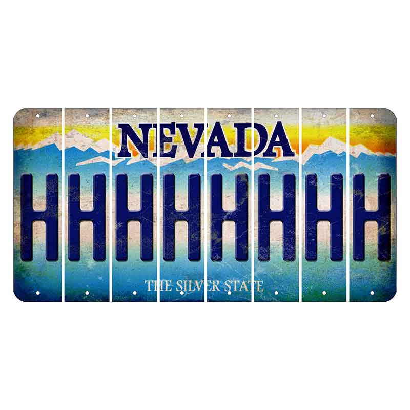 Nevada Silver State Cut License Plate Strips (Set of 8) H