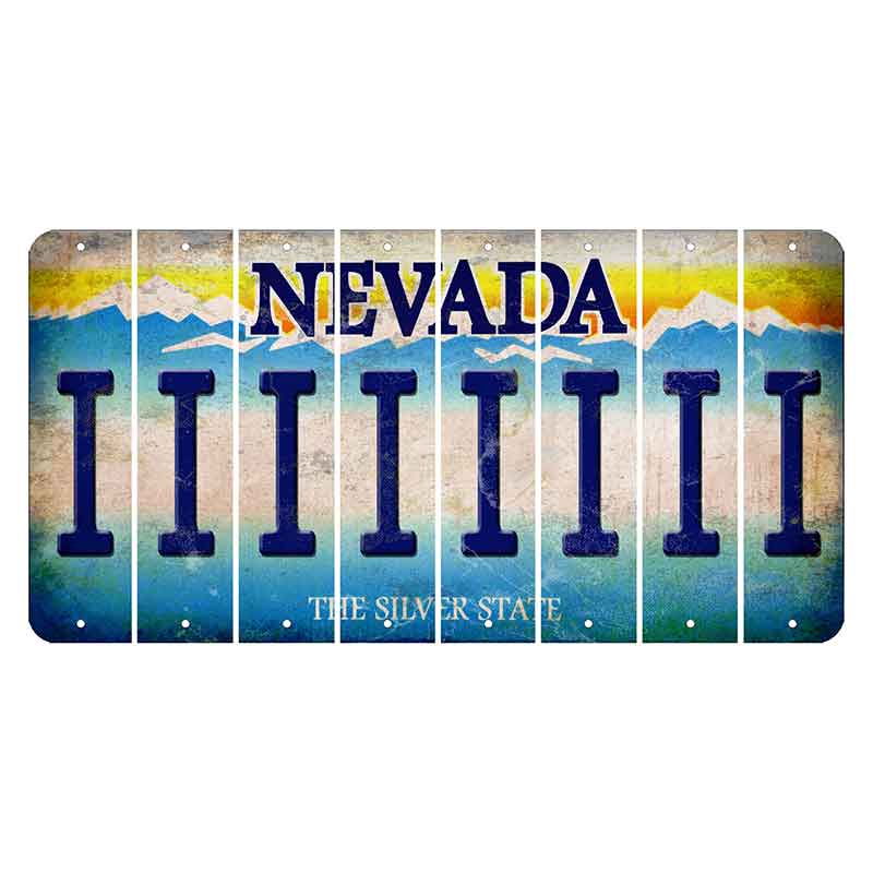 Nevada Silver State Cut License Plate Strips (Set of 8) I