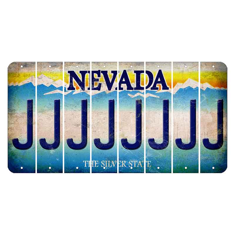 Nevada Silver State Cut License Plate Strips (Set of 8) J