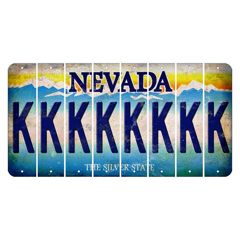 Nevada Silver State Cut License Plate Strips (Set of 8) K