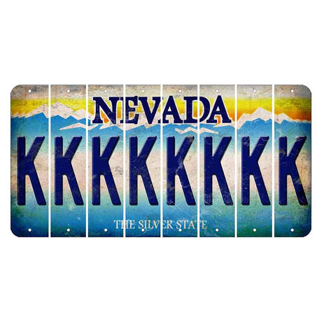 Nevada Silver State Cut License Plate Strips (Set of 8) K