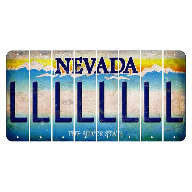 Nevada Silver State Cut License Plate Strips (Set of 8) L