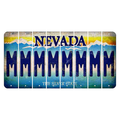 Nevada Silver State Cut License Plate Strips (Set of 8) M