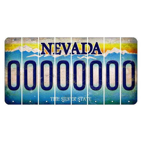 Nevada Silver State Cut License Plate Strips (Set of 8) O