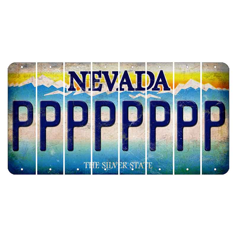 Nevada Silver State Cut License Plate Strips (Set of 8) P