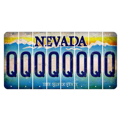 Nevada Silver State Cut License Plate Strips (Set of 8) Q