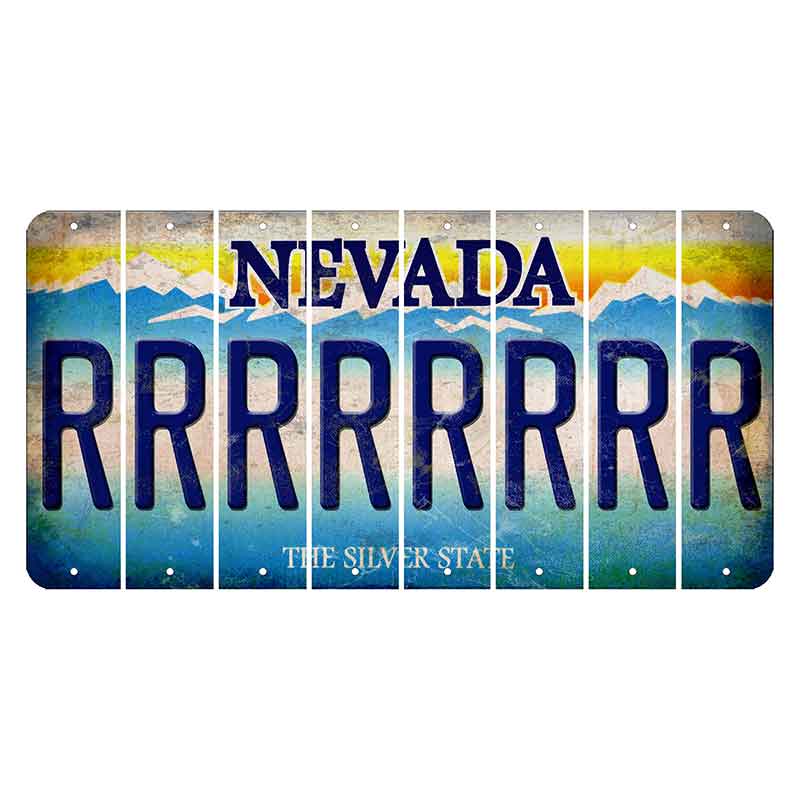 Nevada Silver State Cut License Plate Strips (Set of 8) R