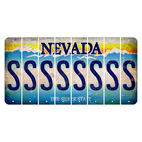 Nevada Silver State Cut License Plate Strips (Set of 8) S