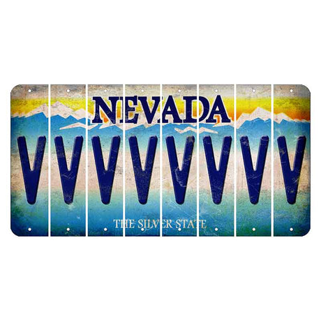 Nevada Silver State Cut License Plate Strips (Set of 8) V