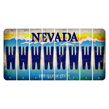 Nevada Silver State Cut License Plate Strips (Set of 8) W