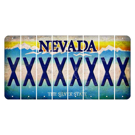 Nevada Silver State Cut License Plate Strips (Set of 8) X