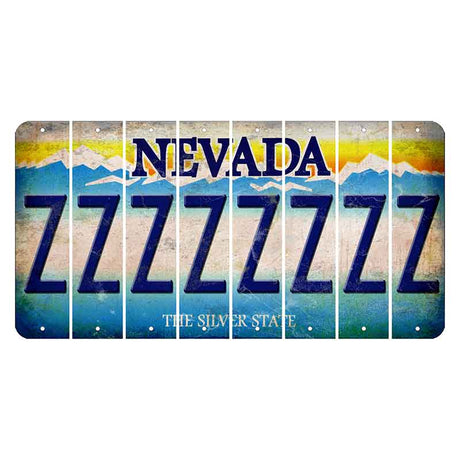 Nevada Silver State Cut License Plate Strips (Set of 8) Z