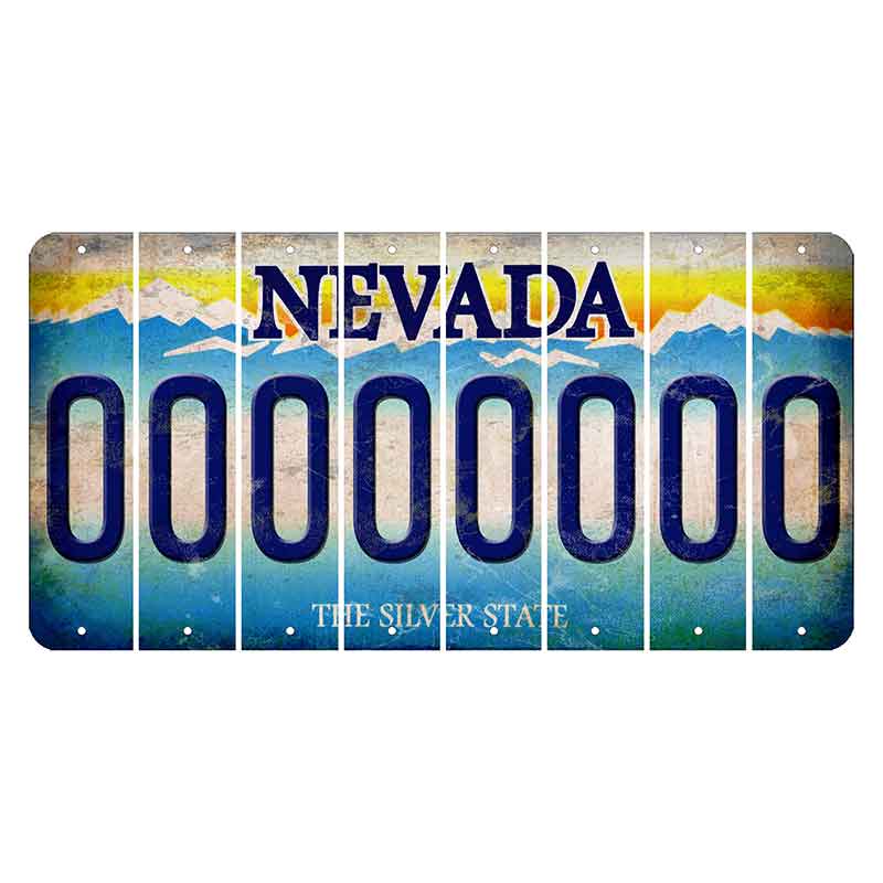 Nevada Silver State Cut License Plate Strips (Set of 8)